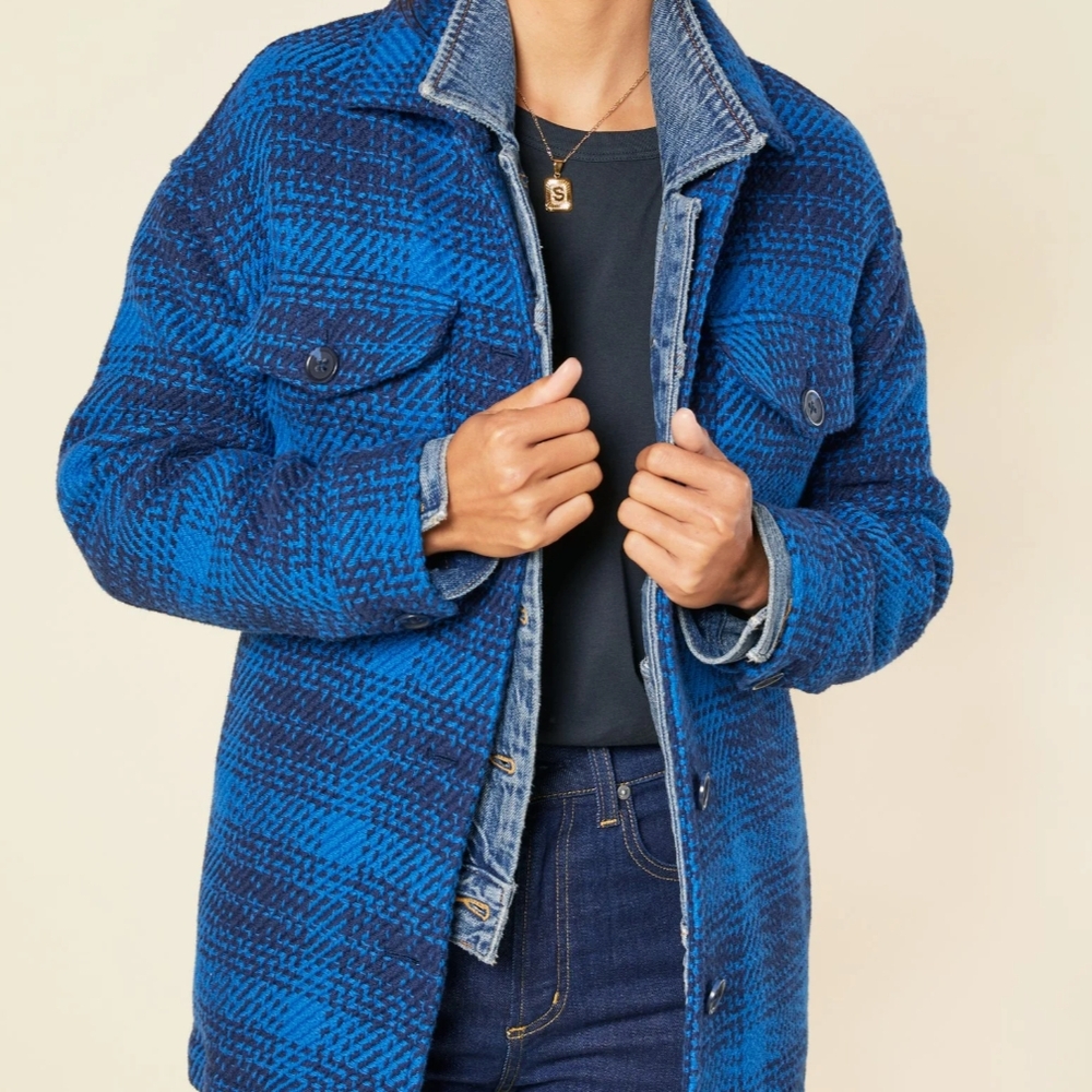 Outerknown Blue Checkered Jacket - image 1